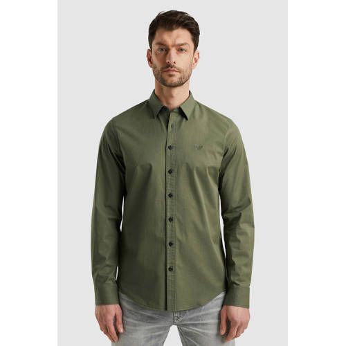 PME Legend regular fit overhemd met logo groen