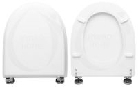 Merkloos Hout & Hars Toiletbril met Scharnieren voor Bovenaf