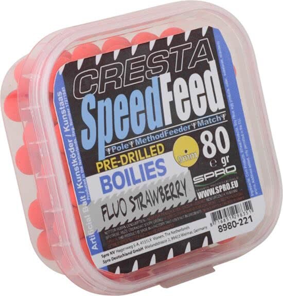 - Cresta Speedfeed Boilies Fluo Strawberry 9mm 80g