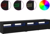 vidaXL TV-meubel 2 stuks Zwart Eiken Bewerkt Hout