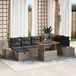 vidaXL Banc de jardin 8 pièces poly rotin gris