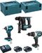 MAKITA Set MK306RTJ (DHR171 + DHP481 + DTD154 + 2 x 5,0 Ah accu's + DC18RC oplader + MAKPAC 2 opbergkoffer + MAKPAC 3 opbergkoffer)