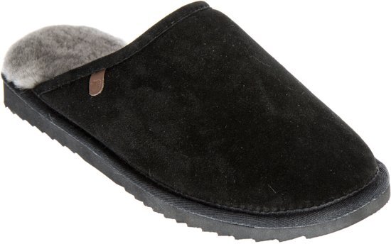 Warmbat Classic Slipper Black Heren Slippers - Maat 45 - Unisex - zwart/grijs