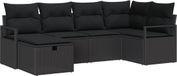 vidaXL Bankstel 6-delig Zwart Polyrattan