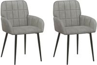 vidaXL Eetstoelen 2 stuks fluweel Lichtgrijs
