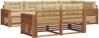 vidaXL - Acacia Hout - Hoek Loungeset - 7-zits - Natuurlijk en Beige