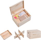 Zeller Present Houten Opbergkist 3dlg. Naturel hout