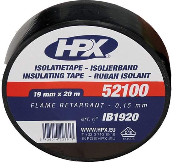 Option Isolatietape HPX 19mmx20m zwart