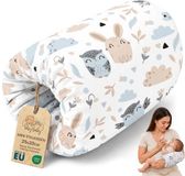 Klein ASE Spolka Akcyjna Borstvoedingskussen Voedingskussen Armkussen Baby - 20 cm Reis Onderweg Positioneringskussen Zachte Katoen Afneembare Hoes Moeder Kind Stillmuff Oeko-Tex Uilen wit