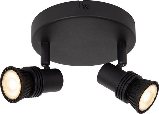 Lucide KIANTI - Plafondspot - Ø 15 cm - 2xGU10 - Zwart