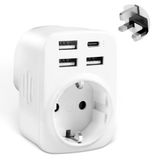 Carehabi Reisadapter UK-adapter Engeland Duitsland stekker met 3 USB C + 1 USB-C