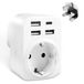 Carehabi Reisadapter UK-adapter Engeland Duitsland stekker met 3 USB C + 1 USB-C