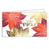 Afie 61-5706 Panorama-kaart "Beste wensen" in goud glanzend glinsterend flamboyant kerstster rood-roze kerstfeest horizontaal - met witte envelop