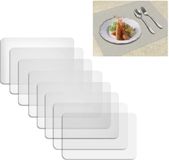 Merkloos / Sans marque iSuperb Transparante placemats - Kunststof - Antislip - Afwasbaar - Hittebestendig - 8 stuks - 43x28cm