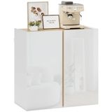 HOMCOM Dressoir Spaanplaat 80L x 40B x 80H cm Hoogglans wit