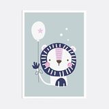KEEDDO Kinderdecoratie folie A4 - leeuw met wereldbol 21x30 cm