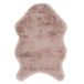 HOME DECO FACTORY - Tapis Imitation Fourrure Poil Fin Ecru Rose - 100% Polyester - Ultra Doux - Dimensions : 60 x 90 cm