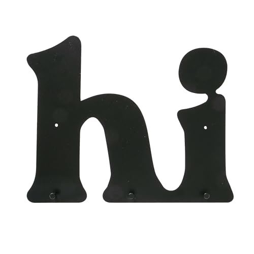 Boltze Garderobehaken (Hi opschrift in zwart, wandgarderobe van ijzer, 2 x 38 x 30 cm) 2048777