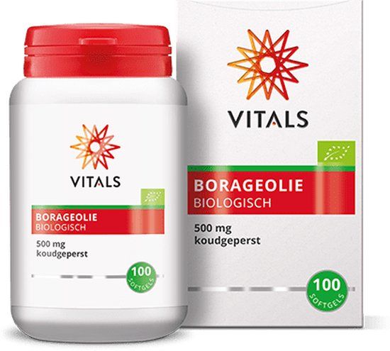 Vitals Borageolie Biologisch 500 mg - 100 Softgels