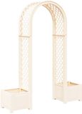 vidaXL Rozenboog met plantenbak Wit 168,5 x 43 x 207 cm