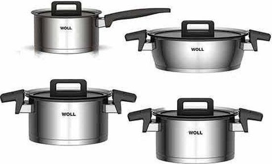 Woll Concept 4-delige Pannenset - Roestvrij Staal - Zilver