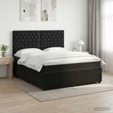 vidaXL Boxspringbed met matras Zwart 140 x 190 cm Fluweel