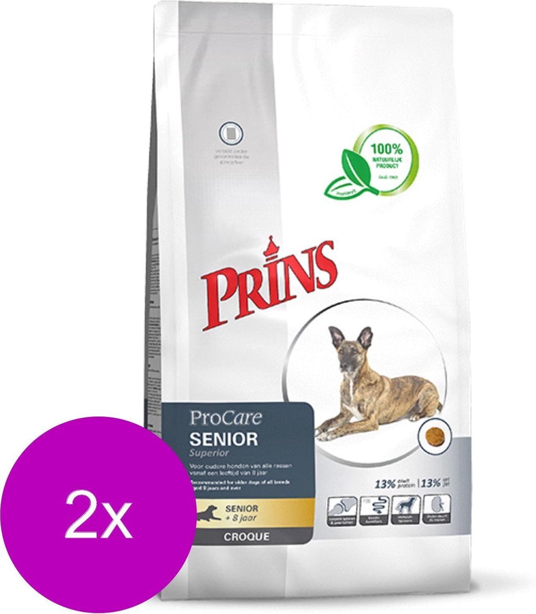 Prins Procare Senior Croque Superior Gevogelte&Vlees - Hondenvoer - 2 x 10 kg