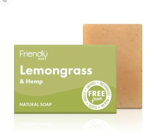 Friendly Soap® Lemongrass & Hemp Zeepje - 95g - Met Scrub - Natuurlijke Zeep
