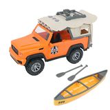 TURBO CHALLENGE - All Terrain met Kayak - Avontuurlijke Cape - 021231-1/16 - Klaar om te Rijden - Batterijen Inbegrepen - Wrijvingsauto - Oranje - Plastic - Vanaf 3 jaar