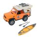 TURBO CHALLENGE - All Terrain met Kayak - Avontuurlijke Cape - 021231-1/16 - Klaar om te Rijden - Batterijen Inbegrepen - Wrijvingsauto - Oranje - Plastic - Vanaf 3 jaar