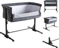 Born Lucky Co-Sleeper Baby Bed - Velvet Antraciet - Incl. Matras