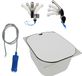 Lavabo en acier inoxydable + couvercle pour camping, 325x265x100 mm + robinet + pompe, adapté aux camping-cars