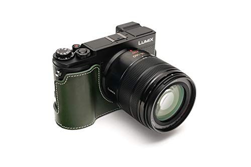 Zakao Lumix GX9 Case - Echt Lederen Half Camera Case Bag Cover voor Panasonic Lumix DC-GX9 GX9 - Groen
