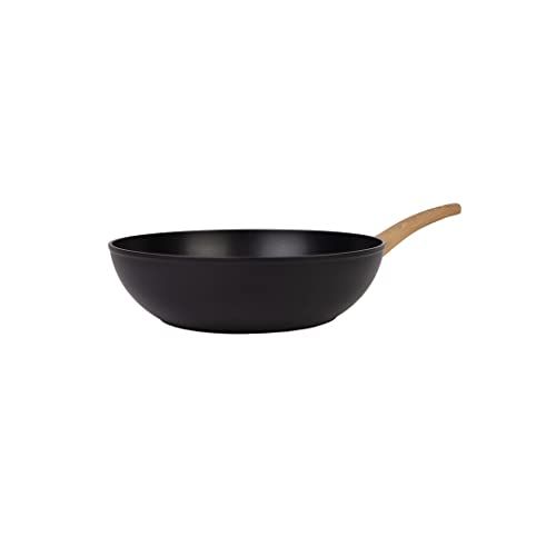 MasterChef Wok Non Stick Roerbakpan 28cm - Inductie, Gas, Halogeen & Keramisch - Woodlook