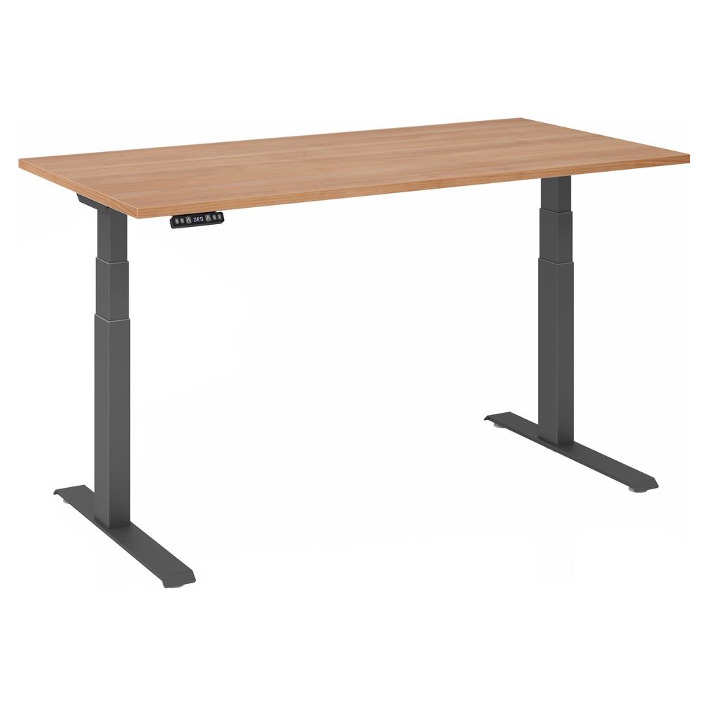 hjh OFFICE PRO XDKB 16 G - 160x80 - Elektrisch in hoogte verstelbaar - Walnoot