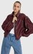 Alix the label Ladies Leather Bomber - Bordeaux - L - Women