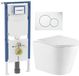 Geberit QeramiQ Dely Toiletset - Geberit UP720 inbouwreservoir - slim zitting - bedieningsplaat wit - ronde knoppen - mat wit