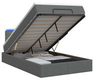 vidaXL Ottomaanse Bed met Matras en LED Donkergrijs 120 x 190 cm Stof
