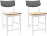 vidaXL Eetstoelen 2 stuks Massief Rubberhout Wit 48 x 49 x 95 cm
