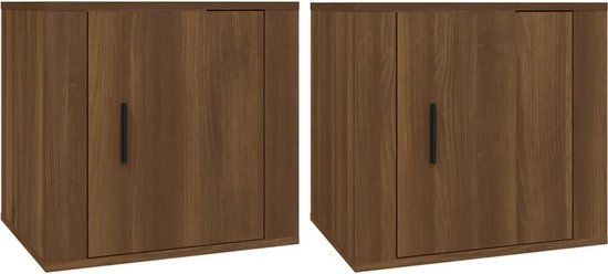 vidaXL Nachtkastjes 2 stuks 50x39x47 cm bruin eikenkleur