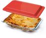 Ibenzoa® Grande plat à four en verre de 2,5 litres avec un design unique en diamant et couvercle