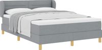 vidaXL Boxspring bed met matras Lichtgrijs 140 x 200 cm Stof