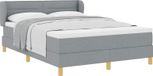 vidaXL Lit plateforme avec matelas Gris clair 140 x 200 cm Tissu