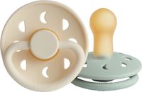 Frigg Moon Fopspeen - Rond - 2 Stuks - 6-18 Mnd - Cream/Sage