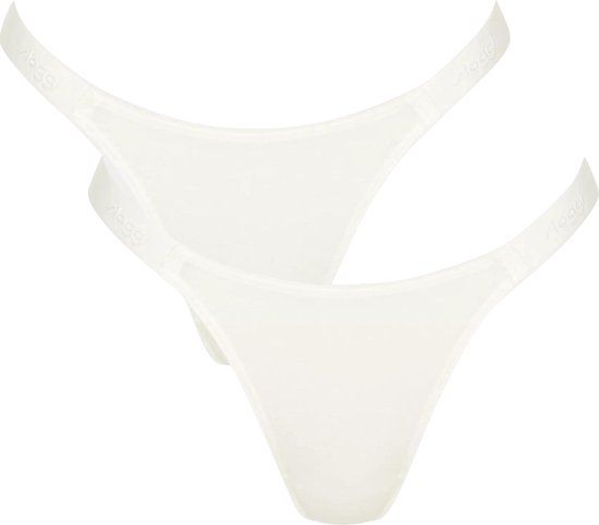 sloggi GO Casual Tiny tanga 2P Dames Onderbroek - SILK WHITE - Maat L