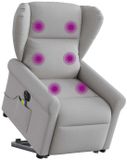 vidaXL Sta-op-massagestoel elektrisch verstelbaar stof wolk grijs