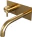 Brauer Gold Edition Inbouw Wastafelmengkraan met Gebogen Uitloop en Afdekplaat Model B2 Goud Geborsteld PVD