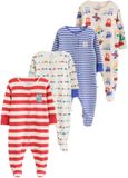 Next - Jongens - Set van 4 babypyjama's met tweewegritssluiting - Blauw