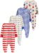 Next - Jongens - Set van 4 babypyjama's met tweewegritssluiting - Blauw