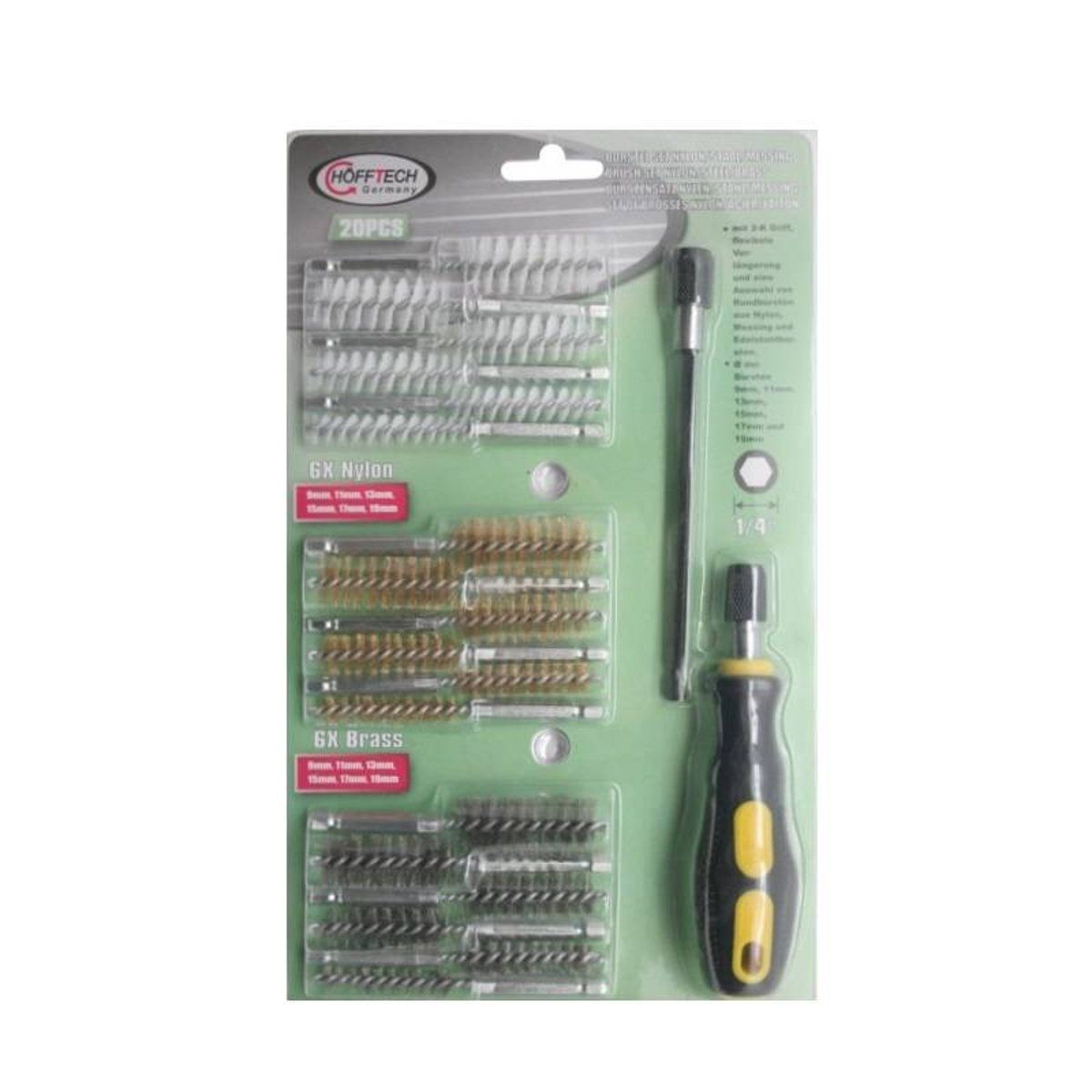 HOFFTECH Borstelset / Rager Nylon / Staal / Messing (18 Delig)